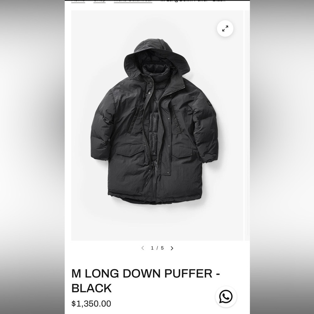 Black Long Holden Down Puffer Coat